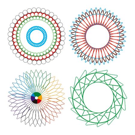 27Pcs Spirograph Drawing Toys Set Interlocking Gears Wheels with Pens Spiral Designs Painting Accessories Geometric Ruler Toy
