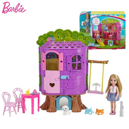 Original Barbie Dolls Kelly Tree House Beautiful Princess Toys for Girls Children Fashion Toys Makeup Bonecas Birthday Gifts