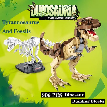 906PCS legoINGlys Jurassiced world indominus rex Kids Toys Dinosaur Building Blocks Mini City Technical Fossil Dino Model Bricks
