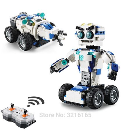 606pcs DIY 2-in-1 RC Building Blocks Transform Robot toys Lithium battery Motor Boost Creative Bricks Compatible Major Brands