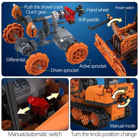 775pcs Creator Remote Control Engineering Truck Building Blocks Technic RC Car Bulldozer Electric Bricks Toy For Boys