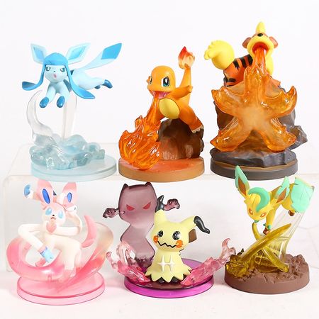 Anime Cartoon Monsters Gallery Vol.1~5 Glaceon Leafeon Sylveon Mimikyu Charmander PVC Action Figure Toy Model set