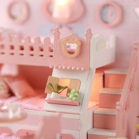 Doll House Architecture Diy Doll House Miniatures Wood 3D Diy Miniature House Toys For Children Birthday Gifts