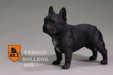1/6 Scale MR.Z Black  Simulation Resin French Bulldog Dog Puppy Pet Animal Model F 12