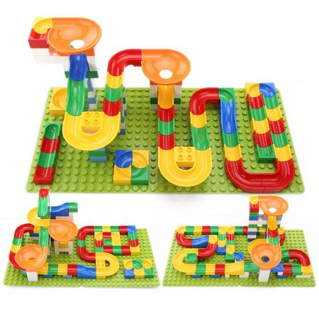 54-248PCS Marble Race Run Blocks Maze Ball Track Building Blocks Plastic Funnel Slide Big Size Bricks Blocks Kids Toy Gift
