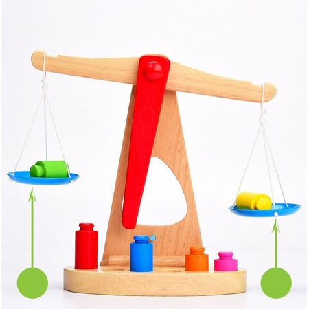 Wooden Math Match Game Board Toys Weight Balance Scale Toy Enlightenment Fun Balancing Kids Montessori Learning Board Wood Toys