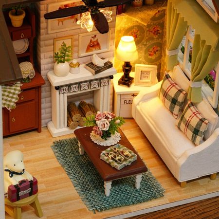 Architecture Diy Doll House Miniatures roombox 3D Wooden Model Dollhouse Furniture Kits Toys For Children Birthday Gifts