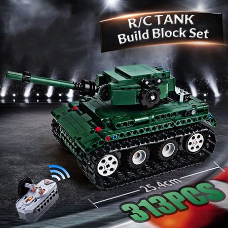 Technic Series 313pcs RC Tank Model Building Blocks Set with Motor WarII Bricks Toys Gift for Kid Compatible with Major Brands