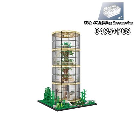 MOC Creator Expert Glass Tree House Bricks City Street Series Forest Villa Model Building Blocks Toys For Children Fit Treehouse