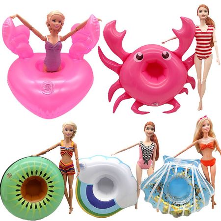 Handmade Doll Accessories Fashion Swimming Ring Set for Barbie Dolls Beach Lifebuoy Toys for Girls Swim Party Children Pool Toy