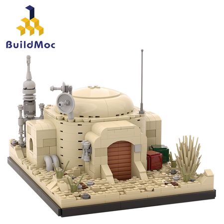 Buildmoc 50144  Star Series Wars Building Blocks Owen Lars' Home Tatooine Kids DIY Architecture Bricks Toys Children Xmas Gif