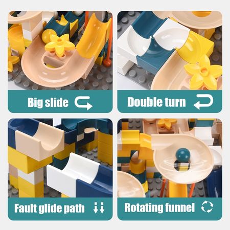 Marble Race Run Bricks Duploed Big Size Building Blocks Funnel Slide Blocks DIY Bricks Toys For Children Girls