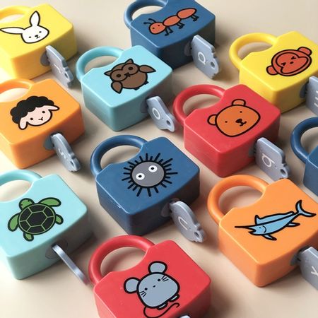 Plastic Montessori Locks Set Cognitive Numbers Locking Preschool Toy Learning Early Educational Toys for Children Kids Gift