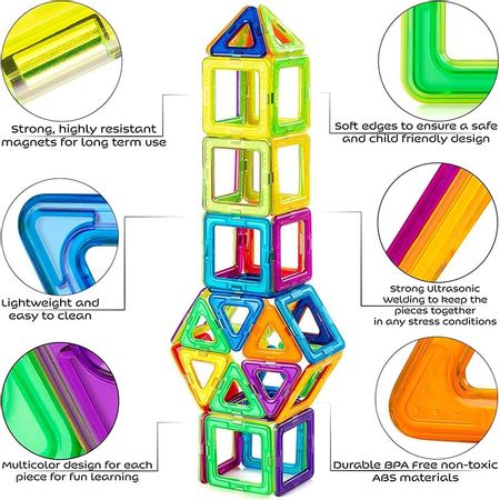 Creative Mini Magnetic Building Blocks Tiles Magnet Designer Construction Blocks For Toddlers Best 3D Educational Toys