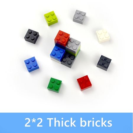 100pcs 2*2 DIY Bulk Building Blocks Compatible All Brands Thick bricks multiple color Educational Creative Toys for Children
