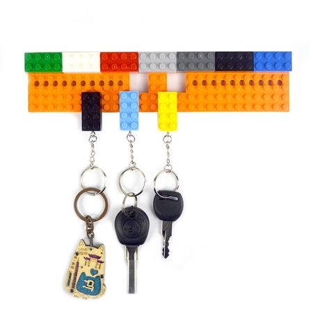 Keychain Building Blocks Random Color key Chain Hanging Ring Accessories Creative brick kits Compatible All Brands toys for kids