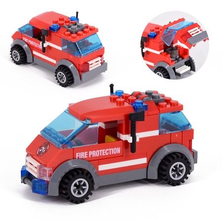 New City Fire Fighting Truck Car Vehicle Police Building block Toys Assemble DIY Children Toys Christmas Gifts
