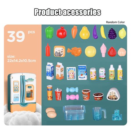 Children's play house kitchen toy large simulation double door refrigerator set boy and girl birthday gift