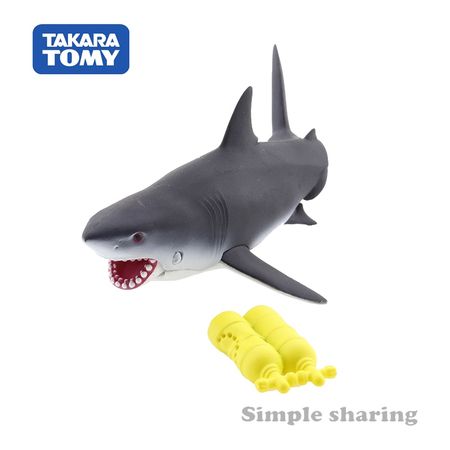 Takara Tomy Tomica Ania Animal As 07 Shark Mould Diecast Resin Baby Toys Hot Miniature Kids Bauble