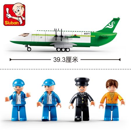 Sluban 383pcs City  Airplane Toy Air Bus Airplane  Building Blocks Toy Set Model Aircraft Toy DIY Bricks Planes Compatible with