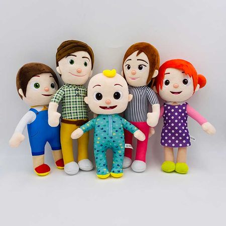 5pcs/lot Cartoon Tv 26-33cm Cocomelon Plush Toy Series Family JJ Family Sister Brother Mom And Dad Toy Dall Kids Chritmas GiftS