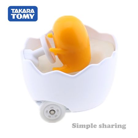 Takara Tomy Dream Tomica 157 Gudetama Anime Figure Egg Car Toy Diecast Miniature Kids Dolls Funny Pop Bauble Model Kit