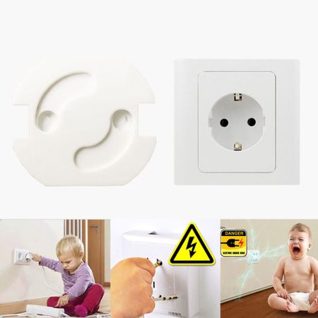 10Pcs/Lot Baby Safety Rotate Cover 2 Holes EU Standard Children Electric Protection Socket Baby Plastic Locks Child Proof Socket