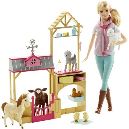 Barbie Child Animal Doll & Playset Lovely RescuerAnimal House Toy Building Little Girl Baby Girl Toys Poppenhuis Casa De Boneca