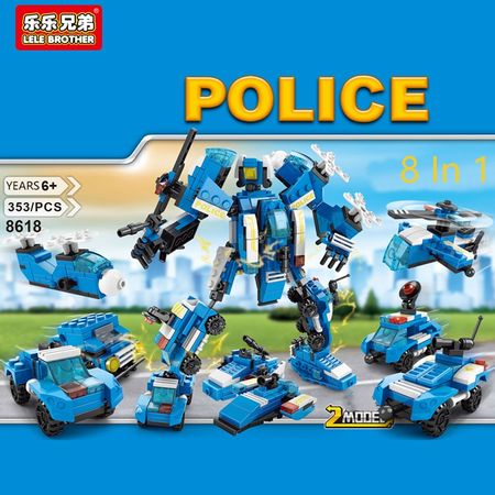 353 PCS Lepins Blocks Children's Toys Blue Robot Model Bricks Birthday Gift For Boys Compatible With LegoINGlys Building Blocks