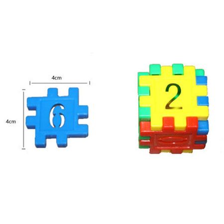 66Pcs/lot Baby Plastic Construction Building Blocks Bricks Toy Colorful DIY Number Puzzle Model Education Interconnecting Block