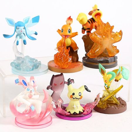Anime Cartoon Monsters Gallery Vol.1~5 Glaceon Leafeon Sylveon Mimikyu Charmander PVC Action Figure Toy Model set