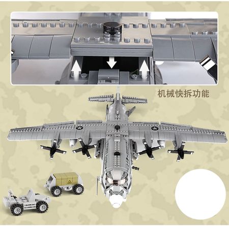 1713PCS The AC130 Aerial Gunboat Plane Building Blocks Fit Lego DIY Military Fighter Bricks Toy for Boy XINGBAO 06023