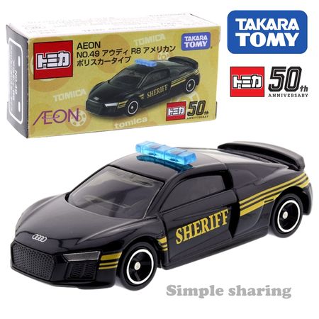 Takara Tomy AEON Limited Tomica No.49 Audi R8 American Police Type Car Hot Pop Kids Toys Motor Vehicle Diecast Metal Model