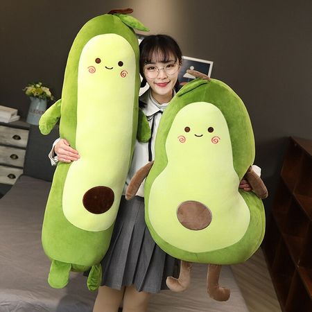 Giant Size 2 Styles Cute 3D Avocado Stuffed Plush Toy Soft Baby Doll Cartoon Fruit Pillow Sofa Cushion Kids Girls Birthday Gift