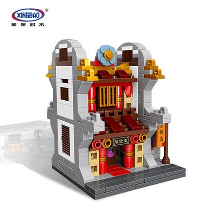 4in1 City Street View Fit Lego The China Inn Jewelry Shop Building Blocks DIY Creator Bricks Toy Xingbao 01101 01102