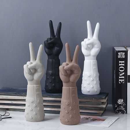 Nordic fashion creative INS gesture finger model furnishings ceramic home crafts ornaments home decor modern Ceramics statue