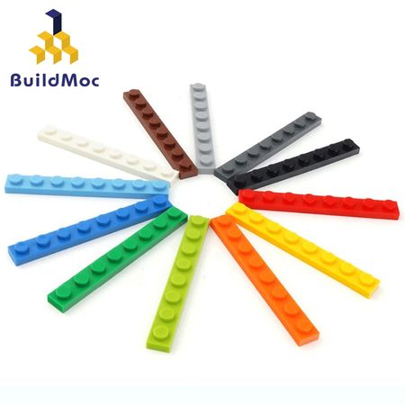 50pcs DIY Building Blocks Thin Figures Bricks 1x8 Dots 12Color Educational Creative Size Compatible With lego Toys for Children