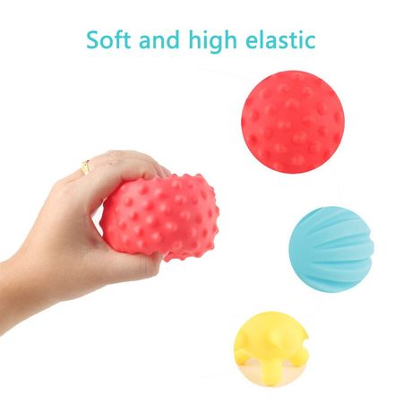 6Pcs/set Safe Baby Massage Ball Soft Rubber Bathroom Play Water Bath Toy Hand Grasp Ball Children Beach Swimming Toys  Gifts