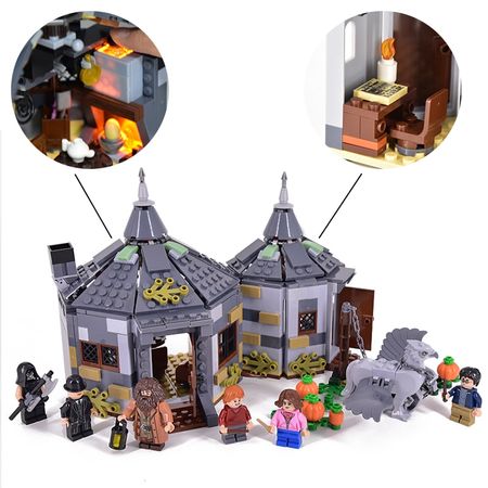 Classic Hagrid Hut Buckbeak Rescue Harried Building Blocks Brick Potter Toys for Children