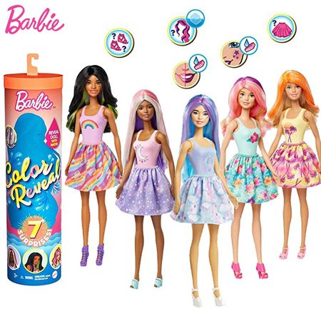Color Reveal Original Barbie Dolls Princess Makeup Toys for Girls Children Blind Box Toys Gifts with Doll Accessories Juguetes