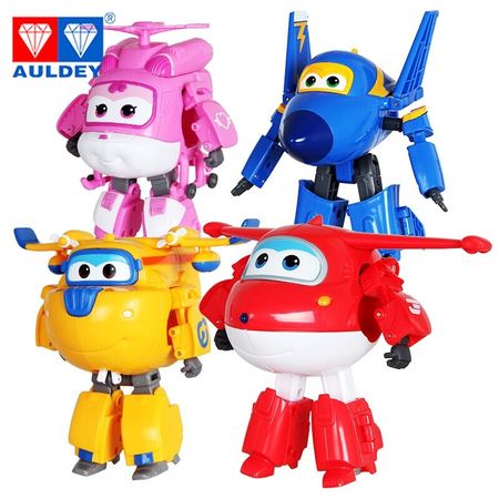 AULDEY Super Wings 5pcs Big 15cm JIMBO JETT JEROME DIZZY DONNIE Deformation Action Figures Toys Christmas Gift for Kids