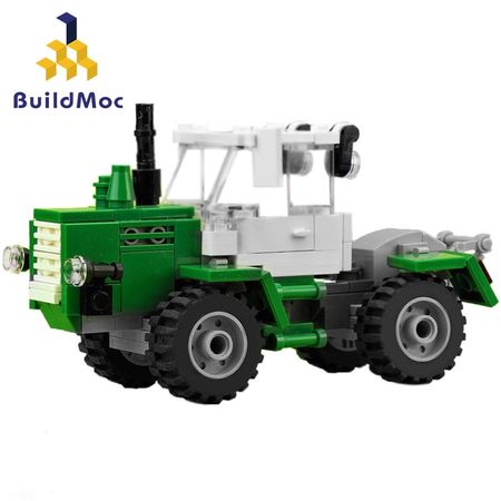 BuildMoc Classic Old Tractor Car Building Block For Technic DIY Walking Tractor Truck Brick Educational Toys for Children