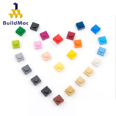 100pcs lot DIY Blocks Building Bricks Thin 1x1 Educational Assemblage Construction Toys for Children Size Compatible With lego