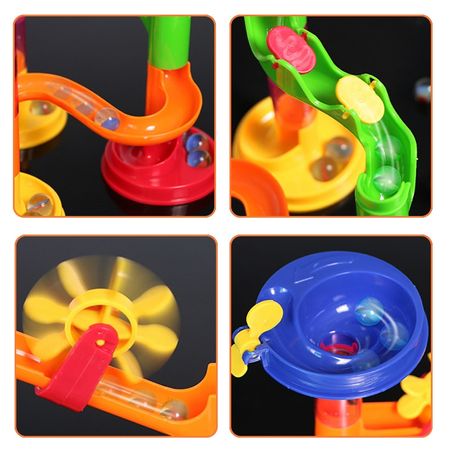 Marble Race Run Building Blocks Toys Tubular Track Maze Ball Rolling Toy Children DIY Toy Blocks Kids Gift