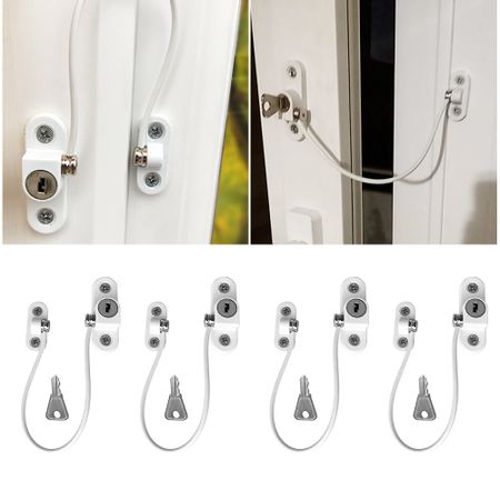 4pcs/Set Baby Safety Lock Window Child Lock Protection Stainless Steel Window Limiter Multifunctional Cabinet Door Baby Care