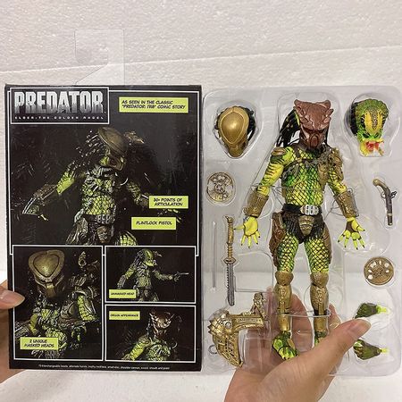 NECA  Figure Predator Elder Predator Gold Kenner Leader Clan Chief Action Figure Model Toy Doll Gift 20cm