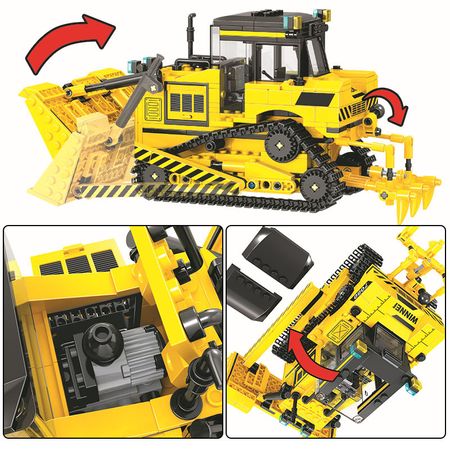 624pcs City Engineering Truck Car Building Blocks Technics Construction Vehicle Crane Bulldozer Bricks Toys for Children