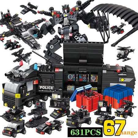 631PCS Engineer legoINGlys City Police Swat Team Educational Technic Building Blocks Truck Bricks Set Toy For Boy Children Gift