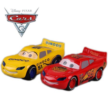 Disney Pixar Cars 3 Alloy Pull Back Car With Light And Sound Lightning McQueen Black Storm Jackson Car Toys Boy Birthday Gift