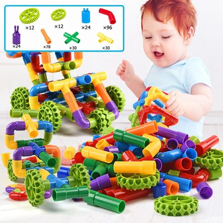 Water Pipe Building Blocks Toy For Boy Pipeline Tunnel Bricks Accessories DIY Block Educational Toys For Children Toy Gift